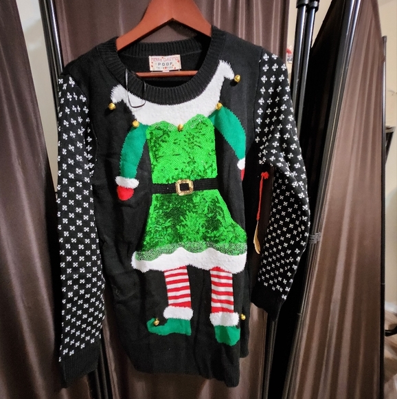 Merry Christmas POOF New York Elf ugly Sweater  but not ugly s, M new - Picture 4 of 13